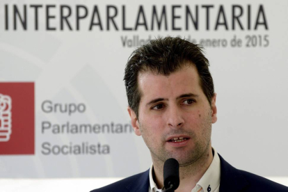 El secretario general del PSCyL, Luis Tudanca, durante la reunión Interparlamentaria del PSOE de Castilla y León-Nacho Gallego