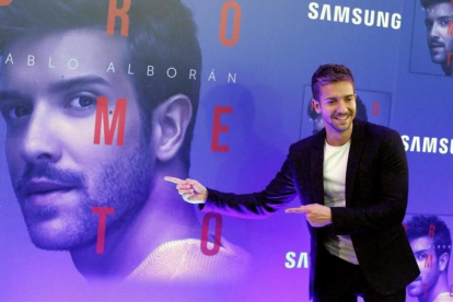 Pablo Alborán, el viernes en Madrid, donde presentó su nuevo disco, Prometo.-EFE