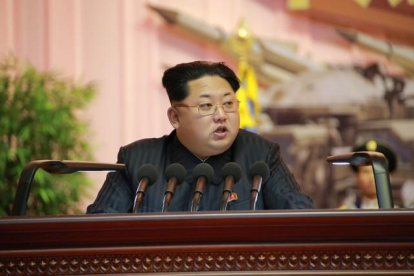 Kim Jong-un, durante un acto del Ejército, el pasado 5 de diciembre.-AFP / KNS