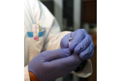 Un trabajador sanitario prepara una vacuna.-ICAL