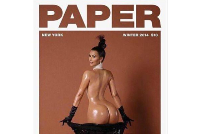 Kim Kardashian protagoniza la portada de 'paper magazine' con su gran trasero al aire.-Foto: EL PERIÓDICO