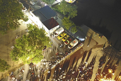 Fotografías tomadas por los drones de la Policía Municipal de Valladolid. Vista aérea de la noche de San Juan. - E. M.