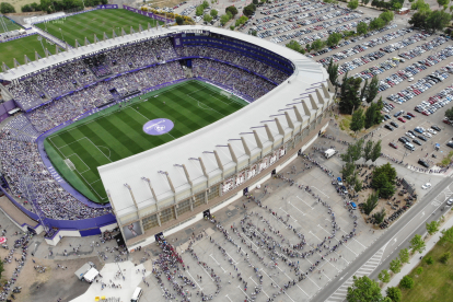 Fotografías tomadas por los drones de la Policía Municipal de Valladolid. El estadio de fútbol del real Valladolid- E. M.