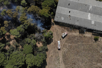 Fotografías tomadas por los drones de la Policía Municipal de Valladolid. Incendio- E. M.
