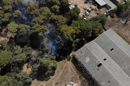 Fotografías tomadas por los drones de la Policía Municipal de Valladolid. Incendio- E. M.