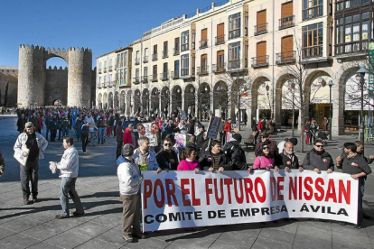 Trabajadores de Nissan de Ávila, en la huelga que protagonizaron en miércoles-M. Martín
