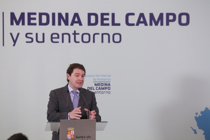 El presidente de la Junta de Castilla y León, Alfonso Fernández Mañueco, presenta el Programa Territorial de Fomento para Medina del Campo y su entorno 2021-2024.- ICAL