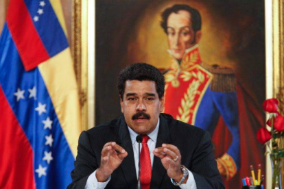 El mandatario venezolano Nicolás Maduro, durante el anuncio de los cambios realizados en su gabinete.-Foto: EFE