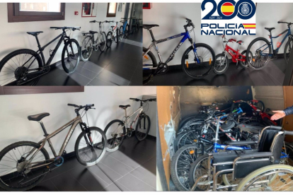 Bicicletas sustraídas por el detenido que posteriormente vendía en Valladolid - POLICÍA NACIONAL