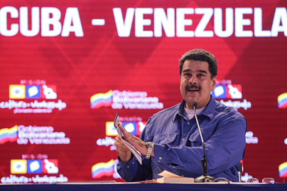 Maduro, en una rueda de prensa-AFP