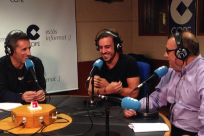 Fernando Alonso, anoche en los estudios de COPE Barcelona.-COPE