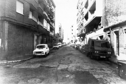 Vista de la calle Unión, hacia la calle de la Vía en la década de 1970 en el barrio de la Circular. ARCHIVO MUNICIPAL