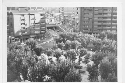Vista aérea de la plaza Circular en 1986 en el barrio de la Circular. ARCHIVO MUNICIPAL