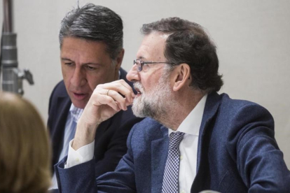 Xavier García Albiol y Mariano Rajoy, el pasado 19 de diciembre en Girona.-JORDI RIBOT PUNTI / ICONNA