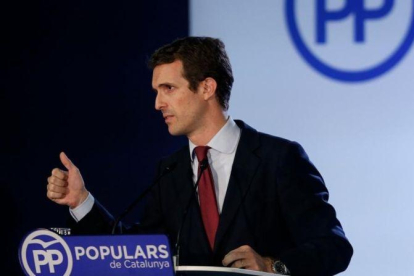 El presidente del PP, Pablo Casado.-PAU BARRENA (AFP)