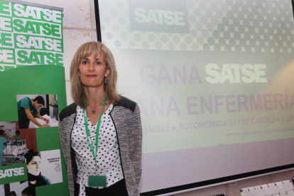 La reelegida secretaria general de SATSE Castilla y León, Silvia Sáez.-Ical