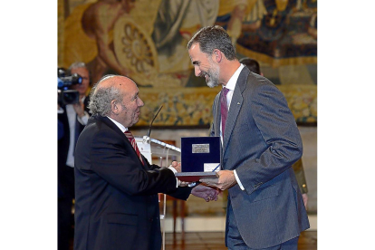 José Antolín recibe el premio de manos de Felipe VI.-ICAL