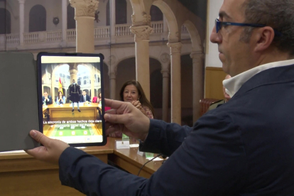 Presentación de la aplicación de realidad aumentada, realizada por upintelligence, con motivo del V centenario de la construcción del Palacio Real de Valladolid. -E.M