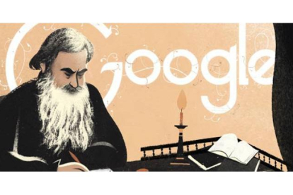 Tolstói, en el 'doodle' de Google.-