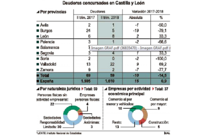 Deudores concursados en Castilla y León-ICAL