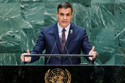 Pedro Sánchez en la ONU.-EFE