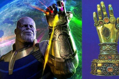 A la izquierda, Thanos con el guantelete del infinito y a la derecha, el relicario con la mano incorrupta de santa Teresa.-EL PERIÓDICO