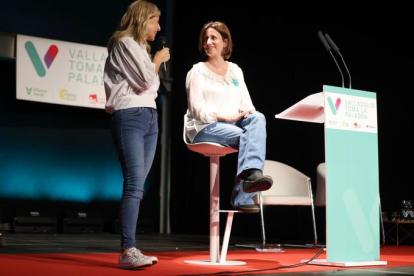 María Sánchez, candidata de VTLP a la alcaldía de Valladolid, en un acto junto a Yolanda Díaz, Vicepresidenta segunda del Gobierno de España. -VTLP