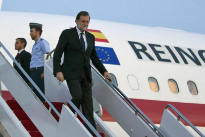 Imagen de la llegada de Rajoy a Washington-DIEGO CRESPO