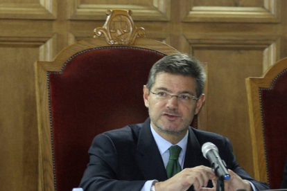 El ministro de Justicia, Rafael Catalá, durante la clausura del primer Foro sobre la Administración de Justicia en Soria-Efe