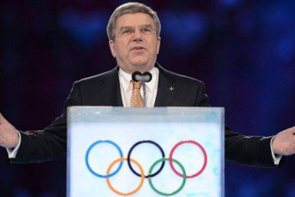 El presidente del Comité Olímpico Internacional, Thomas Bach, durante la inauguración de los Juegos Olímpicos de Sochi, el pasado 7 de febrero.-Foto: AFP / JUNG YEON-JE
