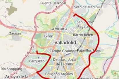 Cortes de tráfico en Valladolid por la tractorada. -E.M.