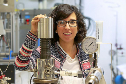 Miriam Rueda, investigadora de la Universidad de Valladolid, en las instalaciones de la Residencia Alfonso VIII.-J.M.LOSTAU