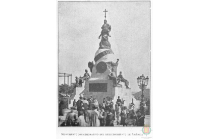 Estatua de Colón sobre 1905. ARCHIVO MUNICIPAL DE VALLADOLID