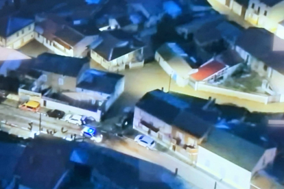 Vista aérea de Rábano tras las inundaciones. E.M.
