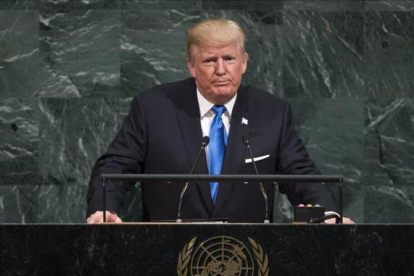 El presidente de EEUU, Donald Trump, se dirige a la Asamblea General de la ONU.-AFP / DREW ANGERER