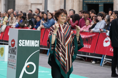 La actriz Julieta Serrano en la alfombra verde de la clausura de la 67ª Semana Internacional de Cine de Valladolid. -ICAL