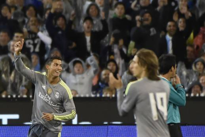 Ronaldo celebra su gol ante el Manchester City, en Melbourne.-Foto: MAL FAIRCLOUGH / AFP