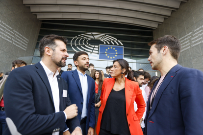 El secretario general del Partido Socialista de Castilla y León, Luis Tudanca, acude al Parlamento Europeo con una delegación de Juventudes Socialistas de Castilla y León. ICAL