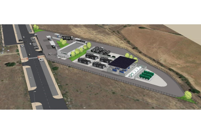Recreación de la planta de generación de hidrógeno de Arroyo de la Encomienda. RIC ENERGY