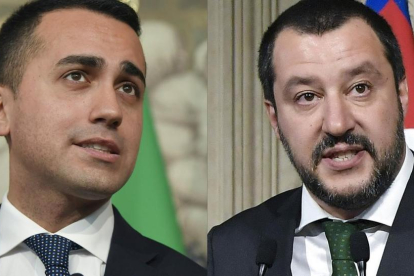 Luigi Di Maio (i), líder del Movimiento 5 Estrellas, y Matteo Salvini (d), líder de la Liga Norte-TIZIANA FABI