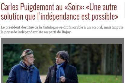 Entrevista a Carles Puigdemont en el diario Le Soir.-/ LE SOIR
