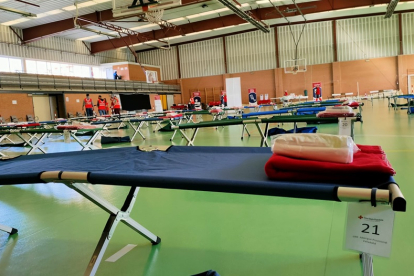 Cruz Roja instala el albergue provisional en Laguna de Duero  para formar a voluntarios. -ICAL