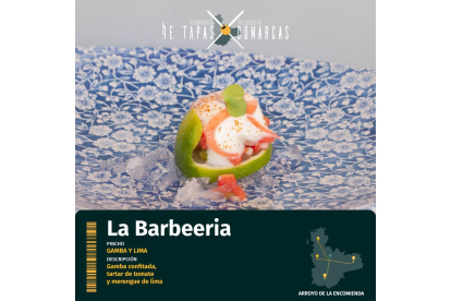 'Gamba y lima', pincho de La Barbeeria con el que competirán en el ‘I Concurso de Tapas X Comarcas de la Provincia de Valladolid’. -E.M.