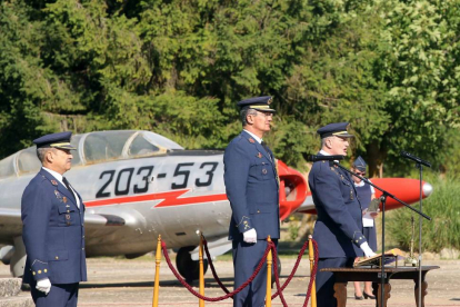 cto de la toma de posesión del jefe de la Base Aérea de Villanubla por parte del coronel Rafael Monteagudo-ICAL