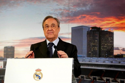 Florentino Pérez, en un acto oficial del Real Madrid.-