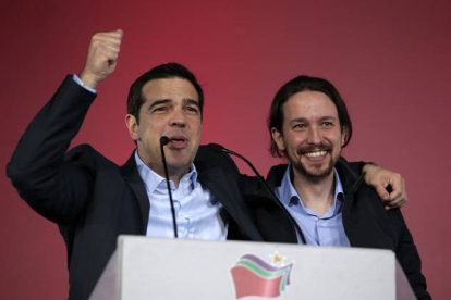 Tsipras e Iglesias el pasado enero.-AP / LEFTERIS PITARAKIS
