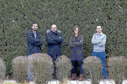 José Fermoso, Raúl Sánchez, Víctor Serna y Gemma Hernández en el centro tecnológico Cartif.-PHOTOGENIC