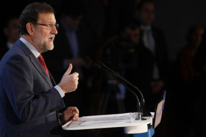 Rajoy, durante su intervención en la clausura de las jornadas sobre seguridad del PP.-Foto: JUAN MANUEL PRATS