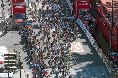 Vista aérea de la última llegada de la Vuelta a España a Valladolid. / PHOTOGENIC
