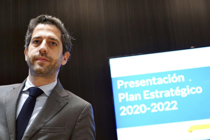 El presidente de Iberaval, César Pontvianne, durante la presentación del plan estratégico 2020-2022.-ICAL